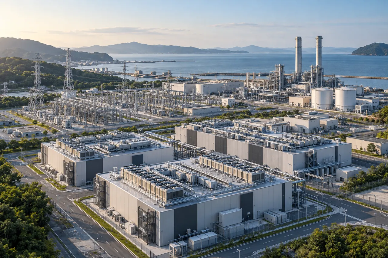 Conceptual AI data-centre and power infrastructure representing Japan's integrated approach to accelerating AI infrastructure.