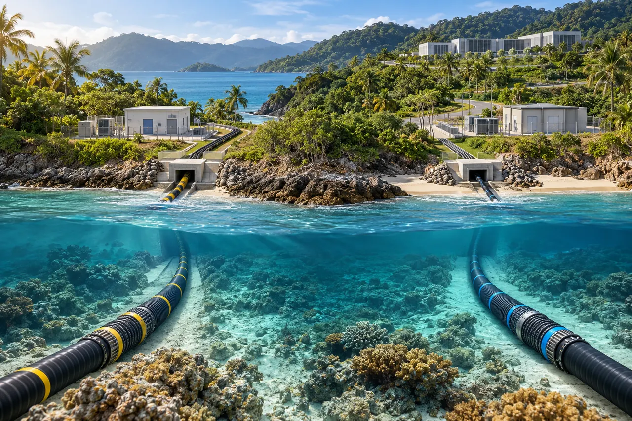 Illustration of diverse submarine and terrestrial fibre routes supporting Philippine data-centre connectivity resilience.