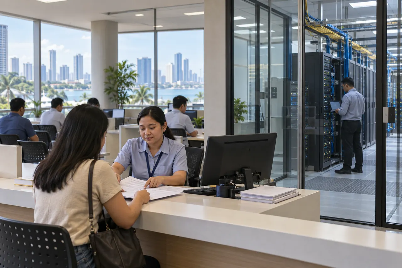 Philippine government digital services connected to secure data-centre and cloud infrastructure.