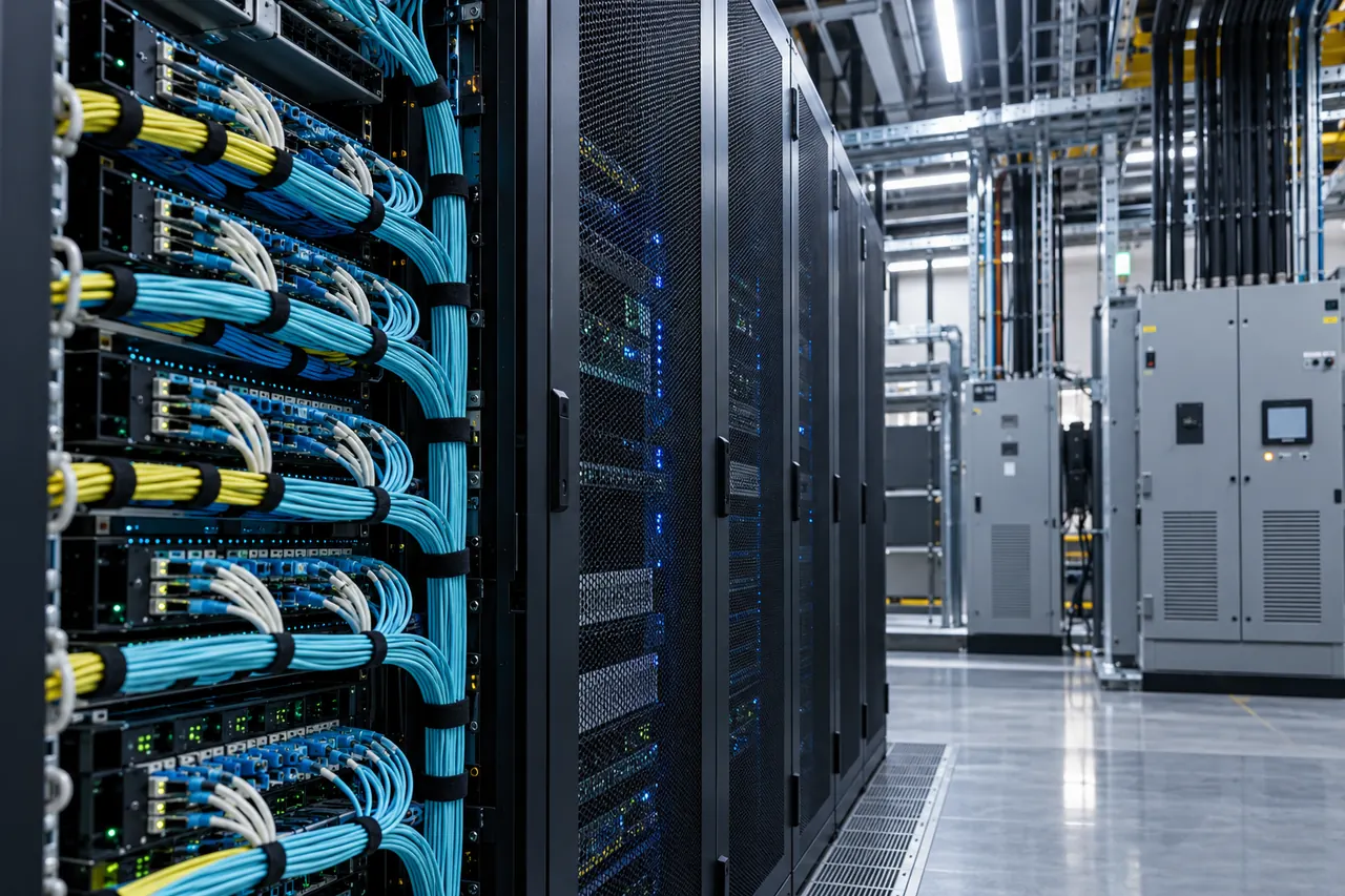 Illustrative server, fibre connectivity and electrical infrastructure supporting data-centre readiness